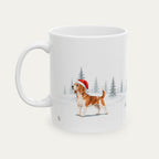 Custom Beagle Red and White Christmas Santa Hat Mug