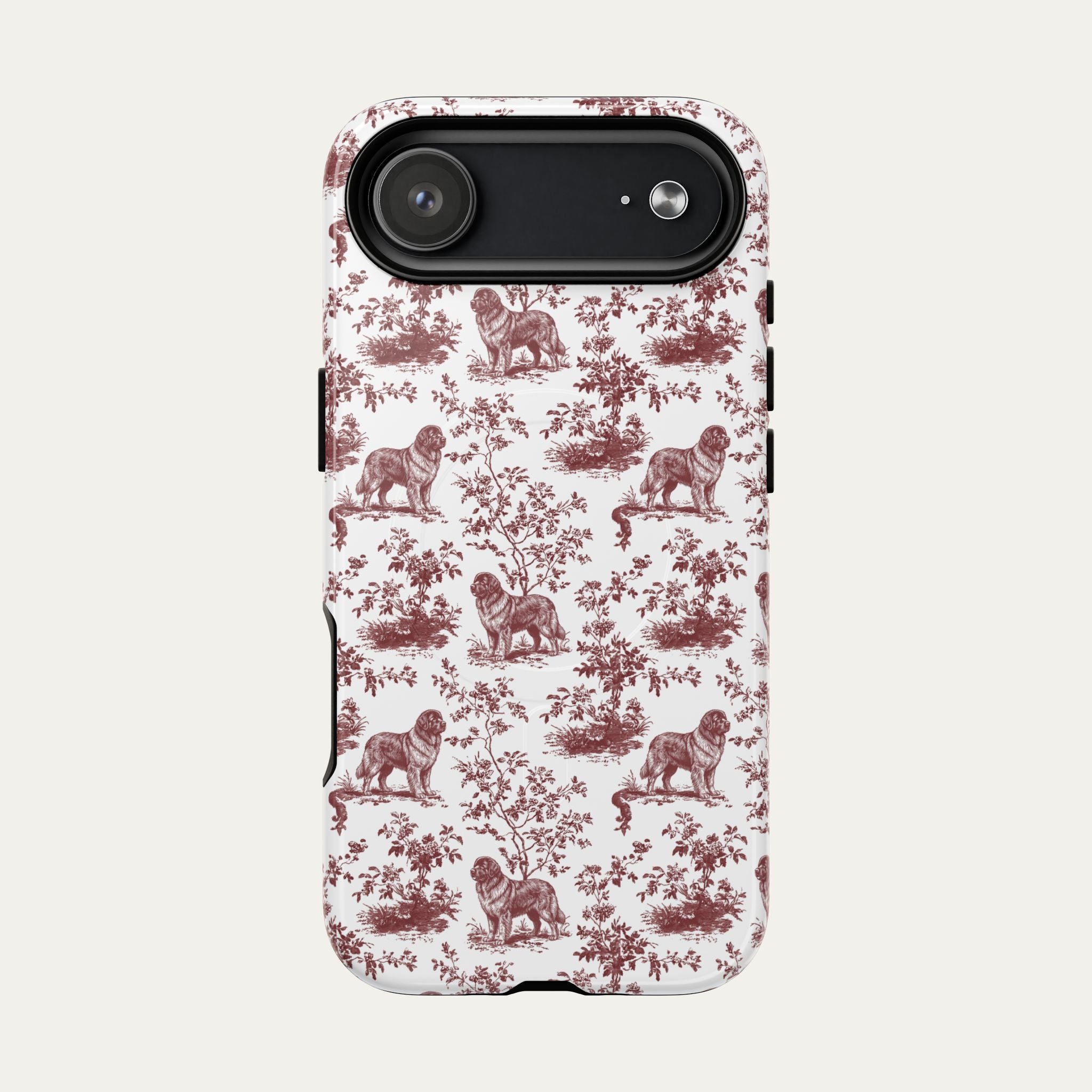 Newfoundland Burgundy Toile phone Case
