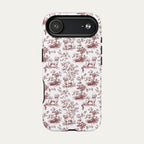 Bichon Frise Burgundy Toile phone Case