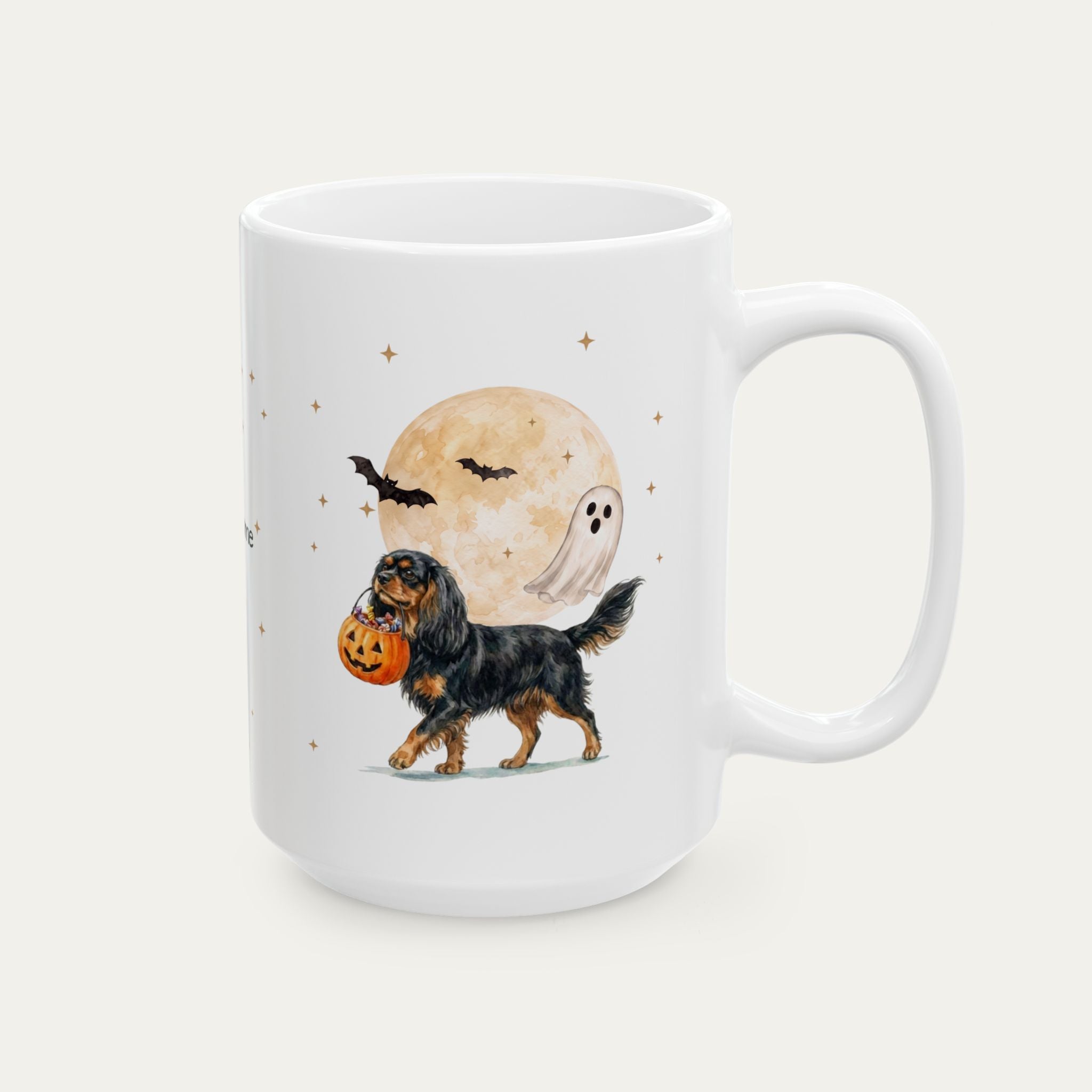 Custom Cavalier Spaniel Black and Tan Halloween mug