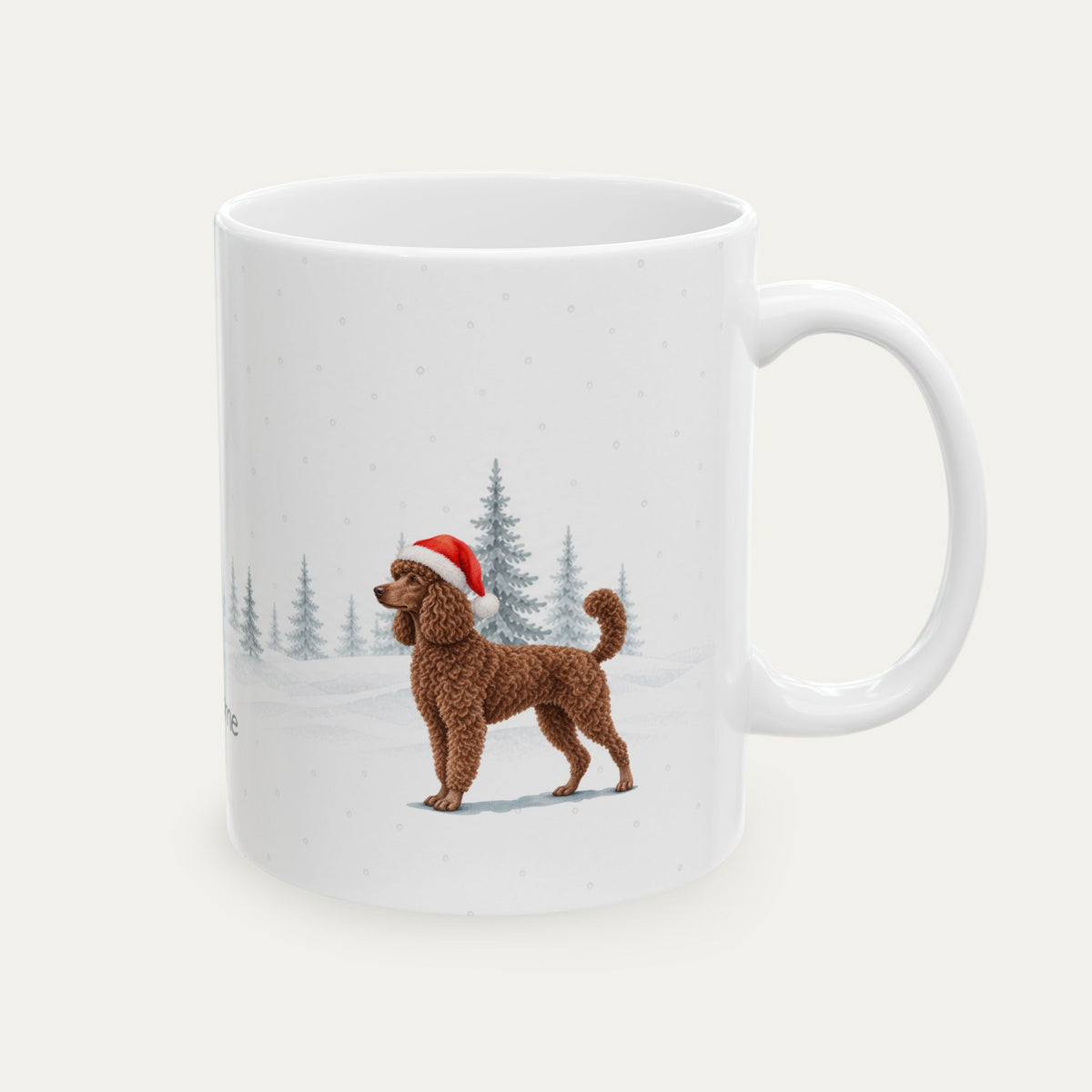 Custom Poodle Brown Christmas Santa Hat Mug