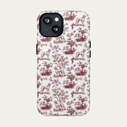Saluki Burgundy Toile phone Case