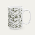 English bulldog Sage Green Toile Mug