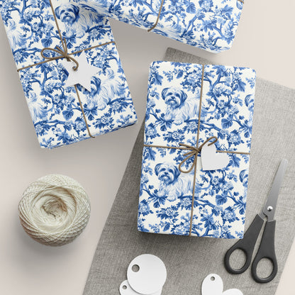 Maltese French Toile De Jouy Wrapping Paper