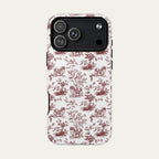 Pekingese Burgundy Toile phone Case
