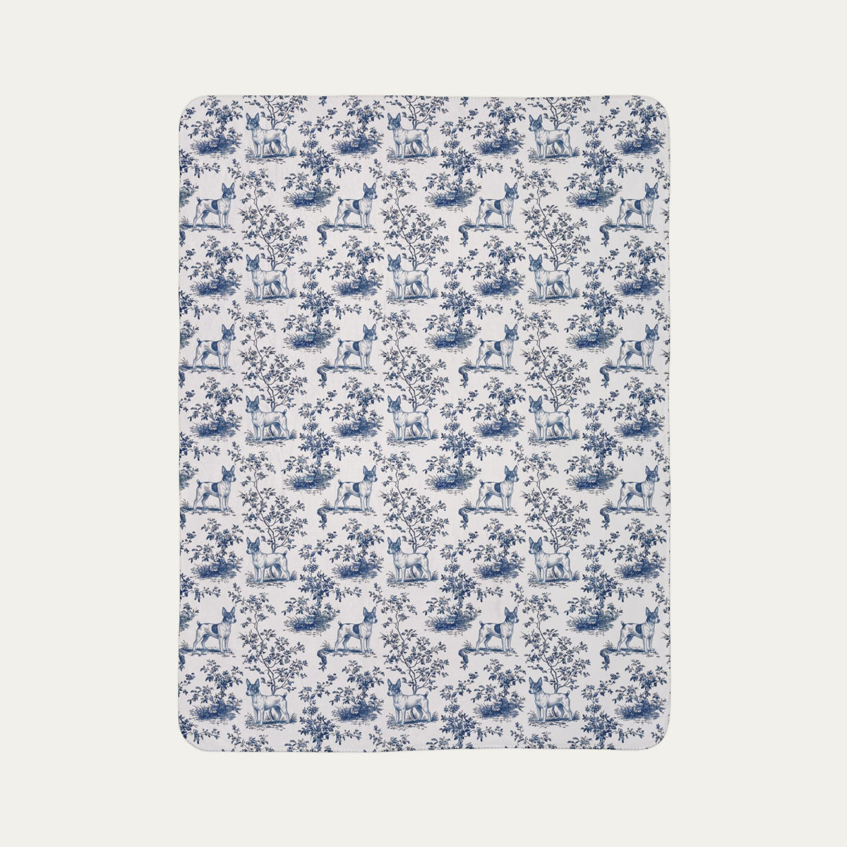Toy Fox Terrier Toile De Jouy Fleece Blanket