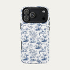 Bichon Frise Blue Toile Phone case