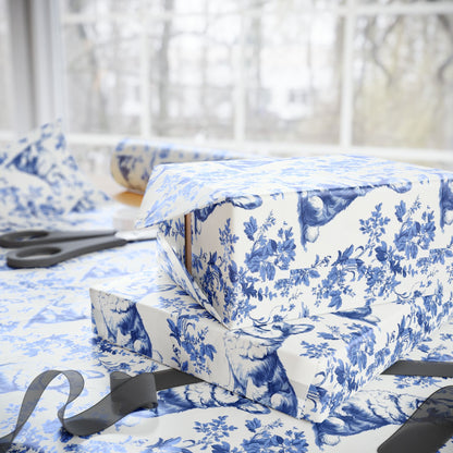 Corgi French Toile De Jouy Wrapping Paper