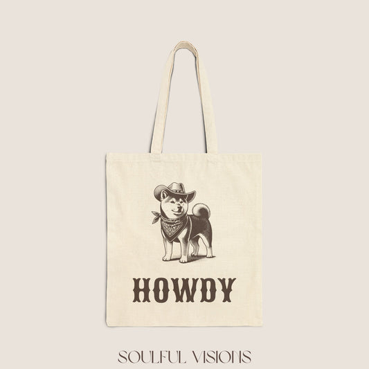 Howdy Shiba inu Tote Bag
