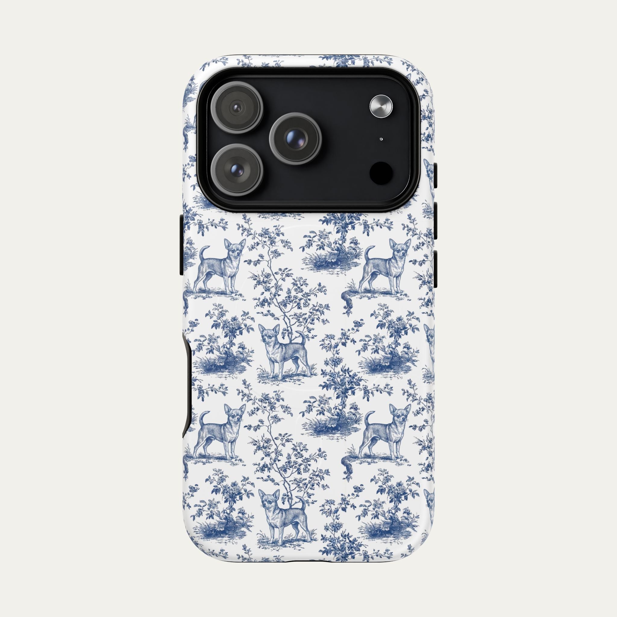 Chihuahua Shorthaired Blue Toile Phone case