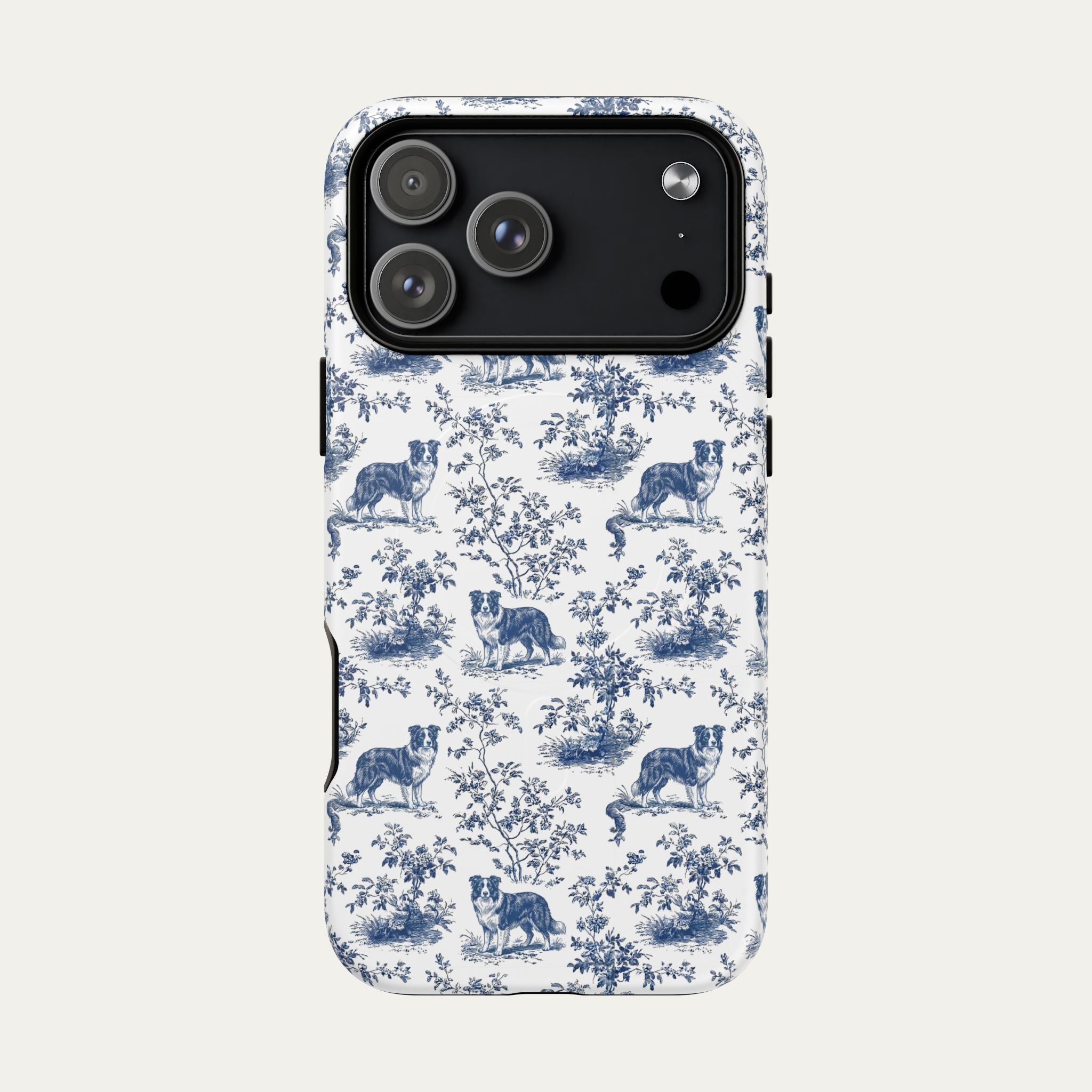 Dog Blue Toile Phone Case