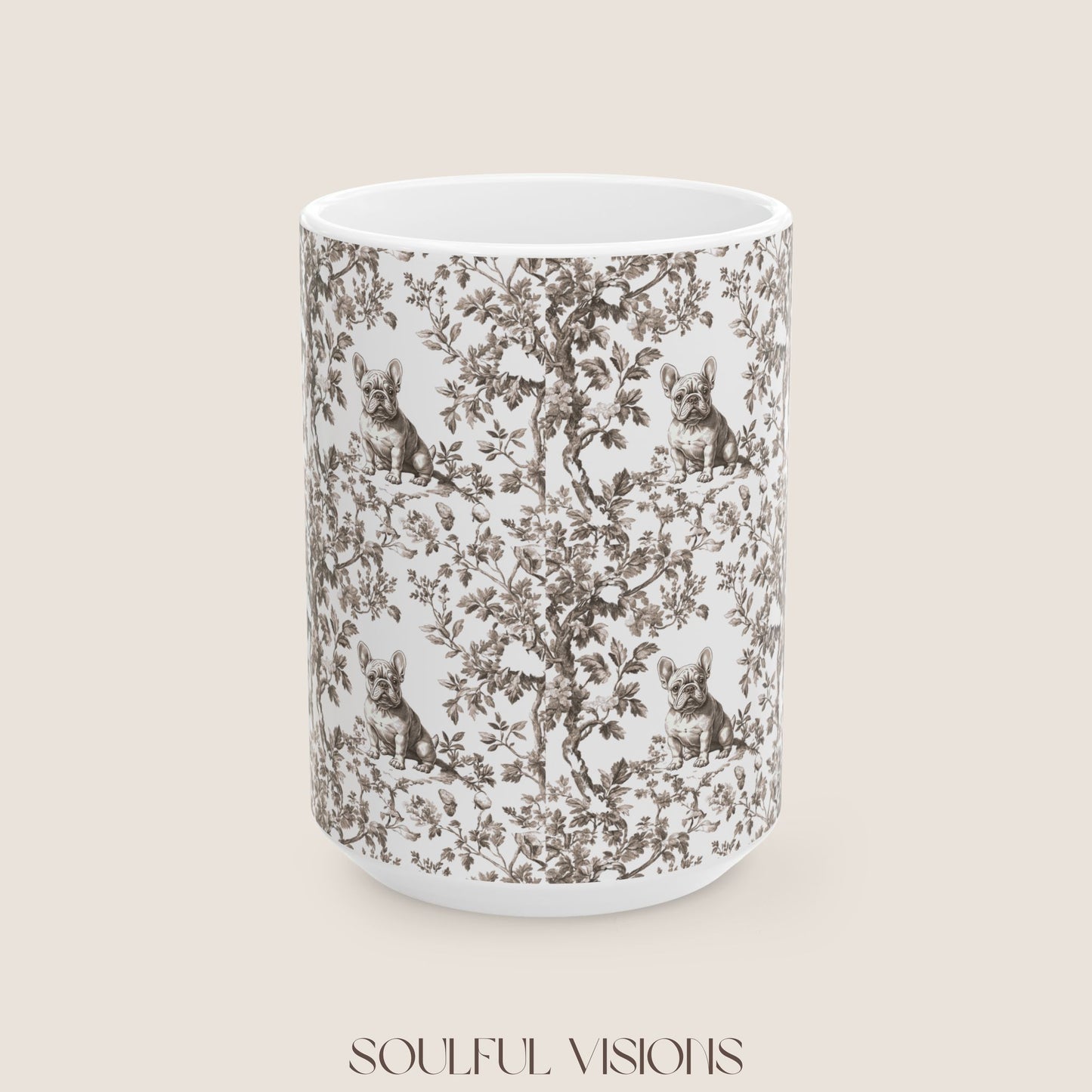 French Bulldog Toile De jouy Mug