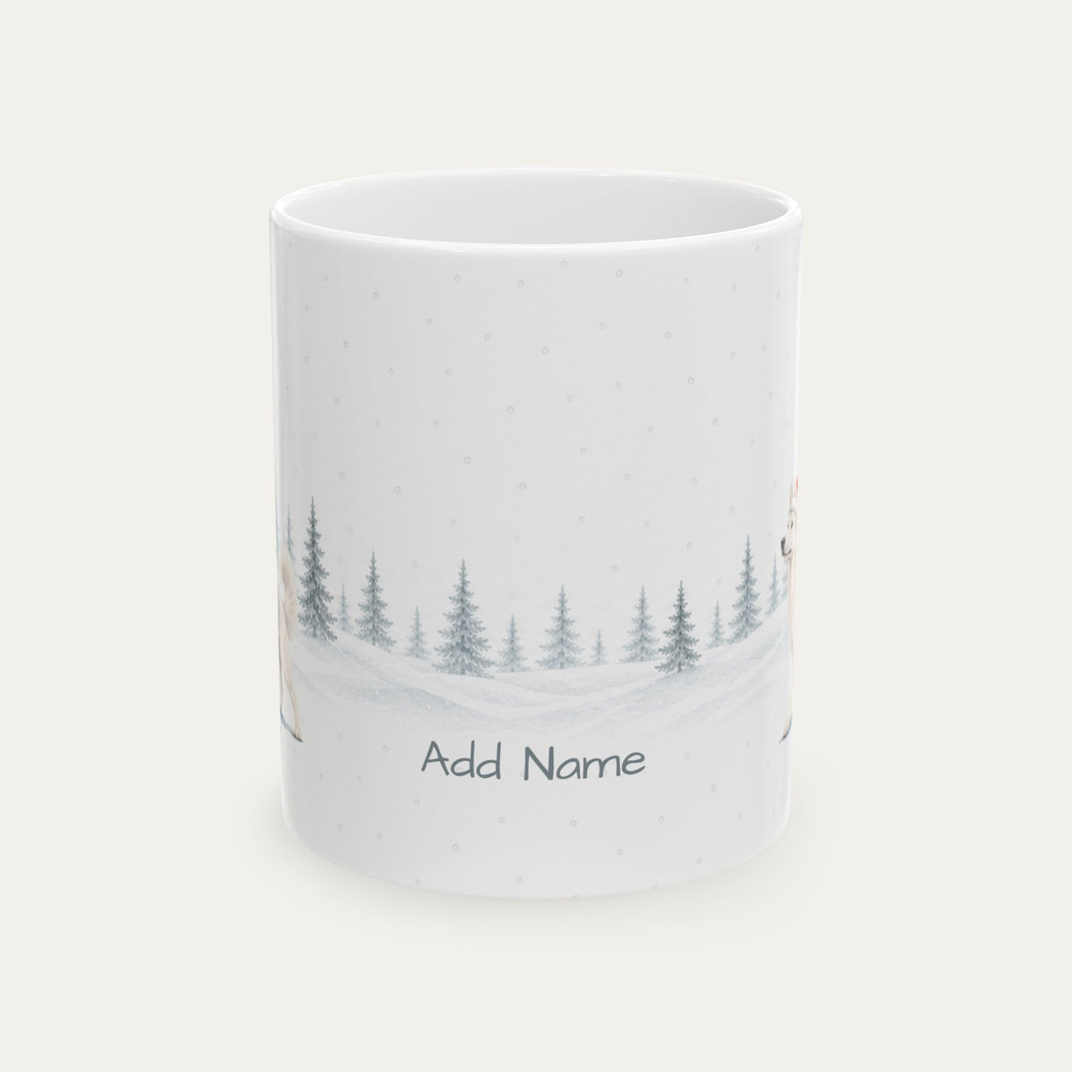 Custom Siberian Husky White Christmas Santa Hat Mug