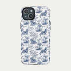 Dachshund Longhaired Blue Toile Phone case