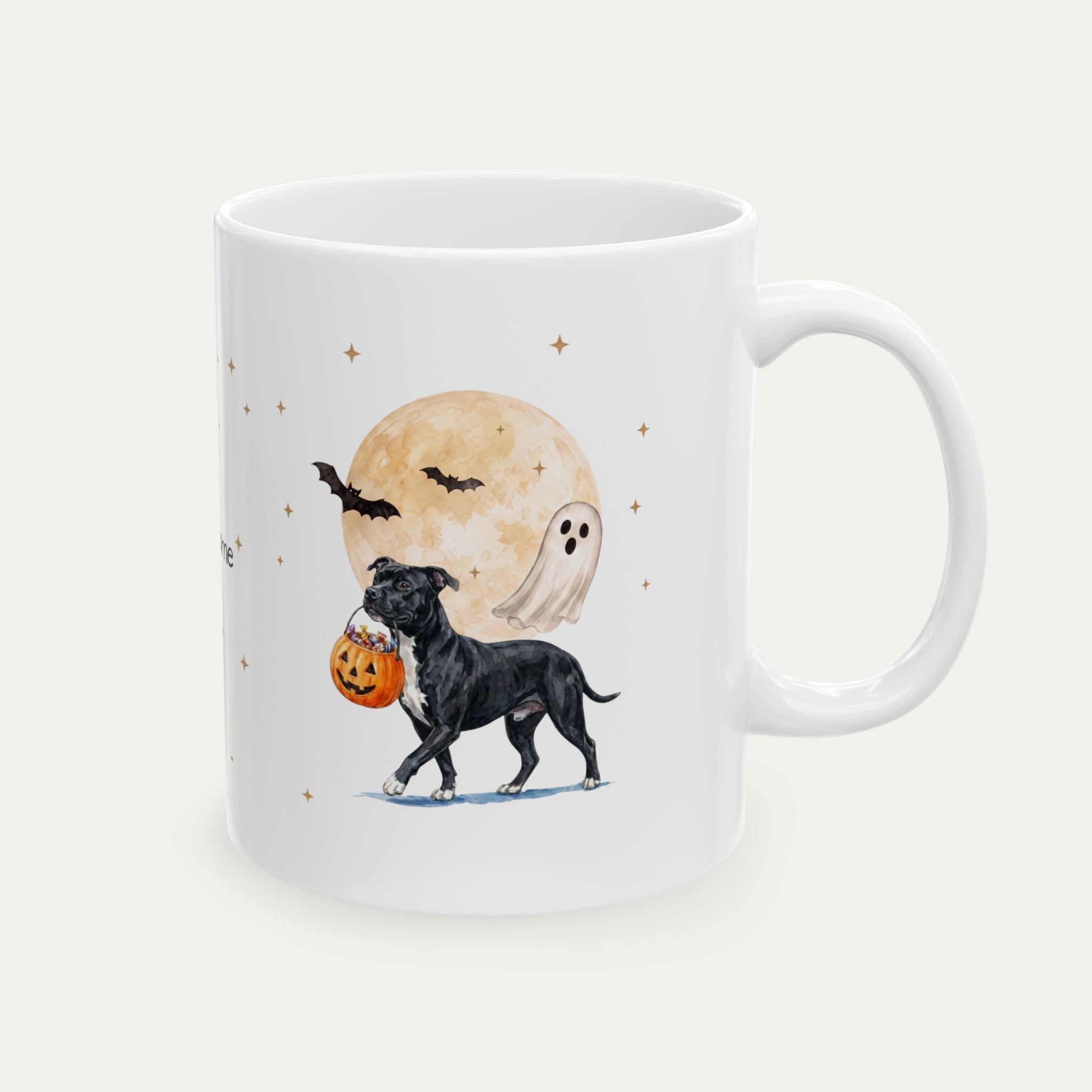 Custom Pitbull Black Halloween mug