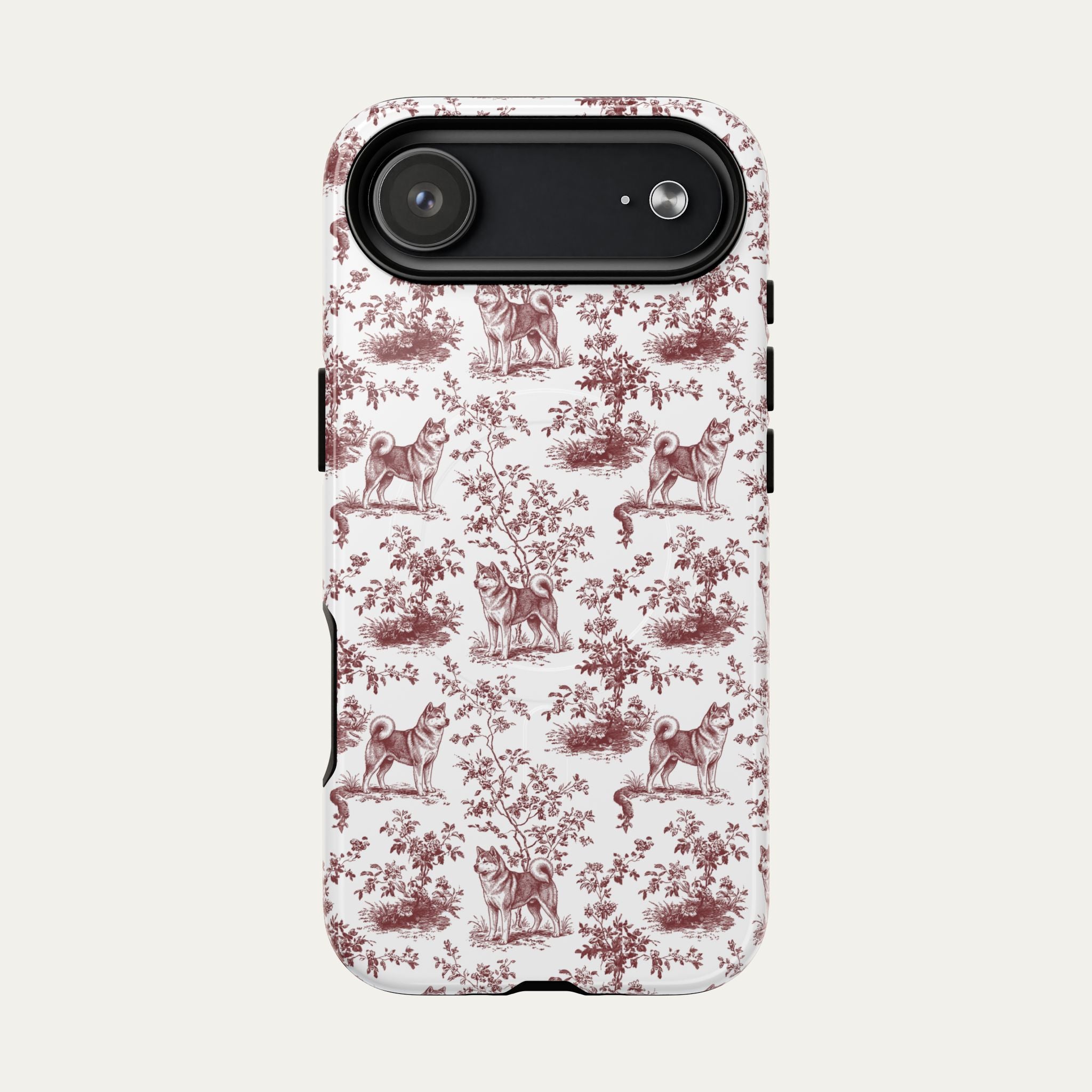Akita Burgundy Toile phone Case