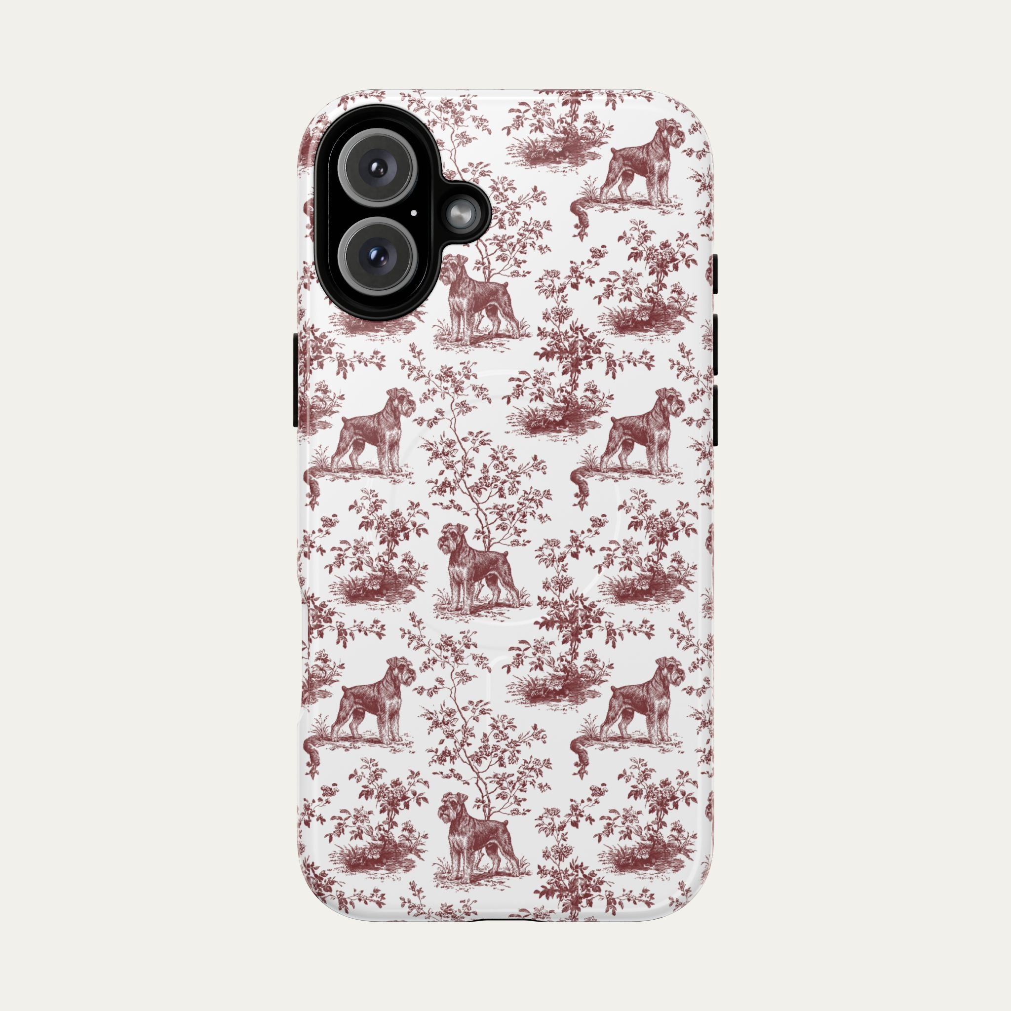 Schnauzer Burgundy Toile phone Case