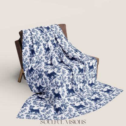 Schnauzer 2 Toile French Toile De Jouy Blanket