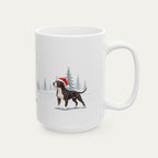 Custom Pitbull Black and White Christmas Santa Hat Mug