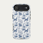 Dachshund Shorthaired Blue Toile Phone case