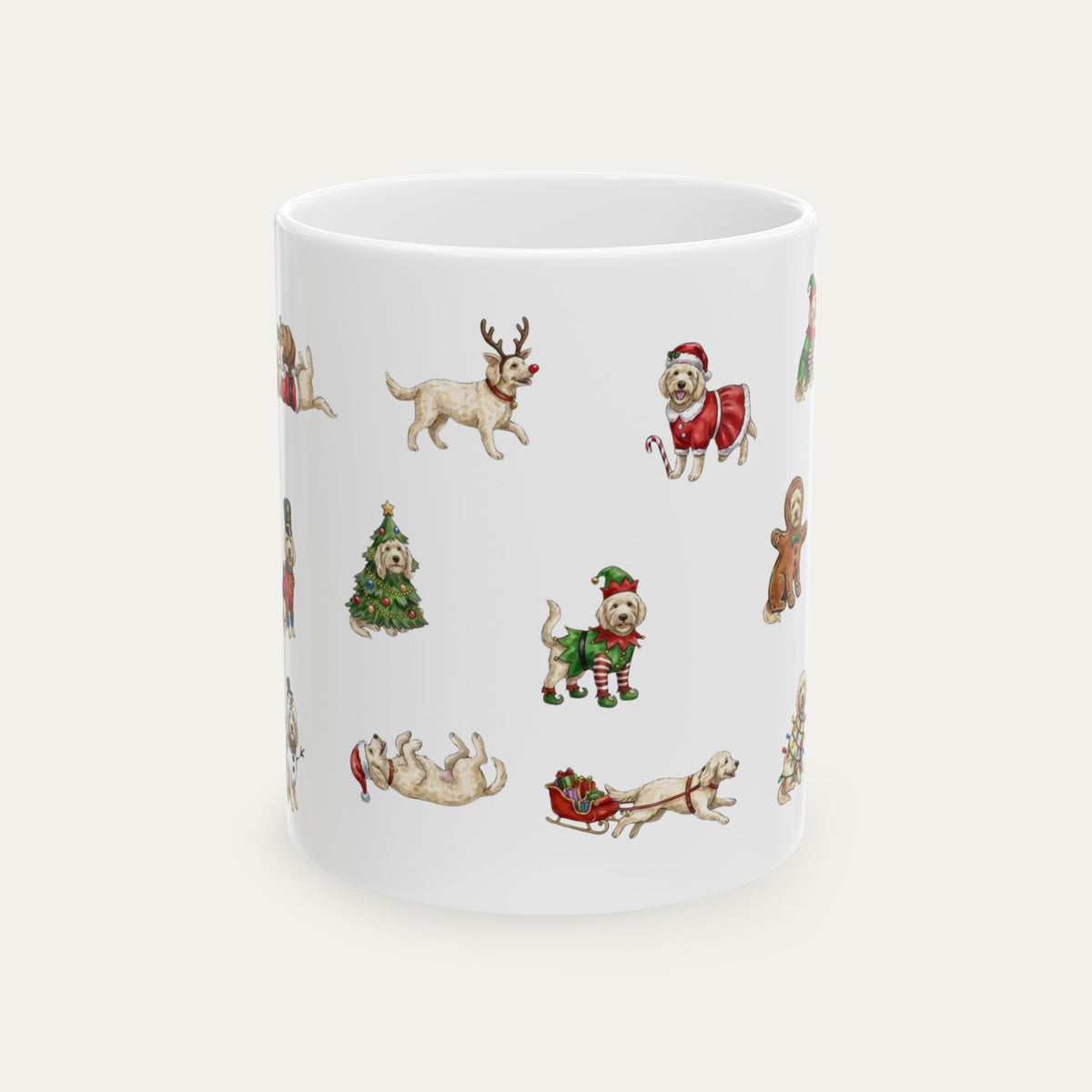 Goldendoodle Cream Christmas Mug