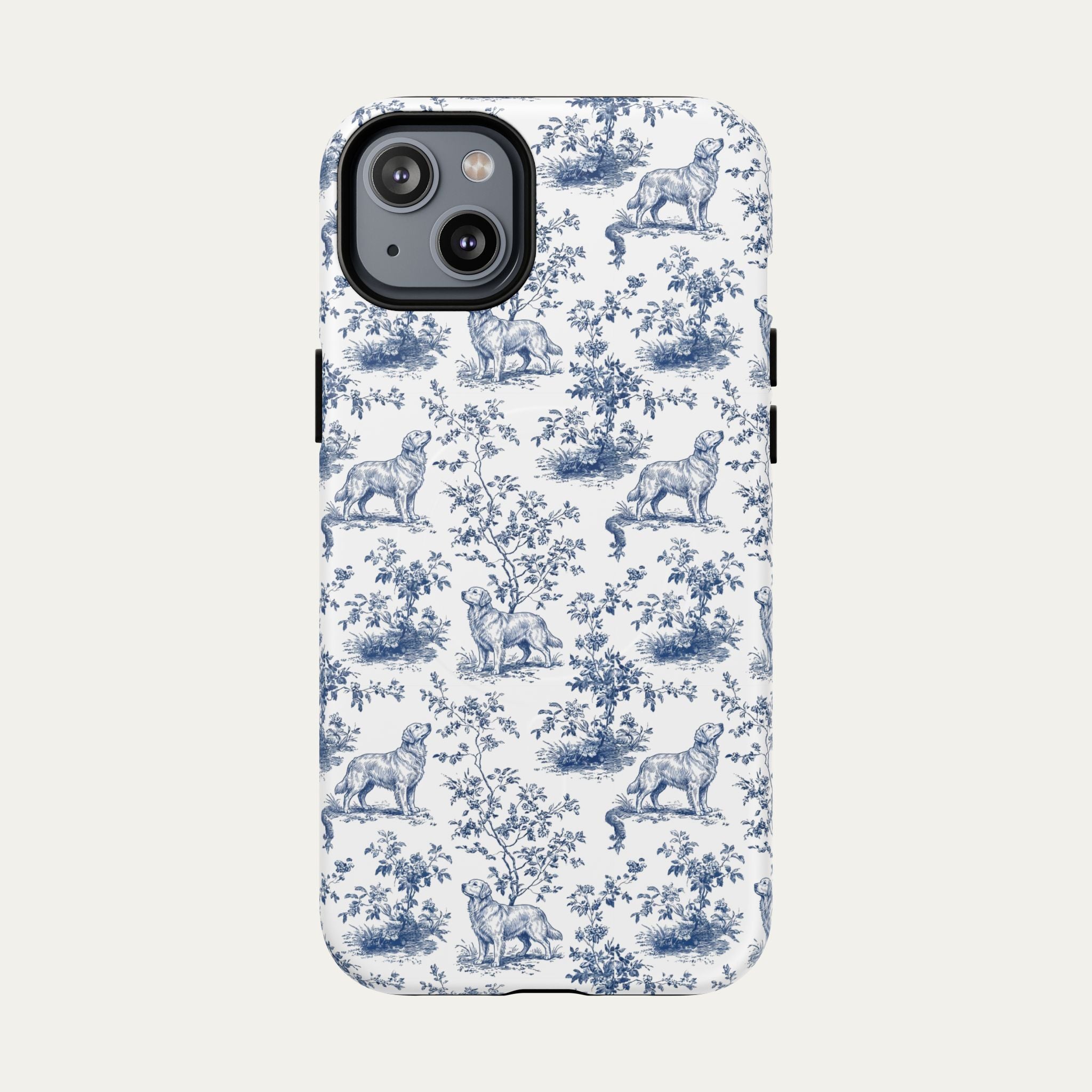 Golden Retriever Blue Toile Phone case