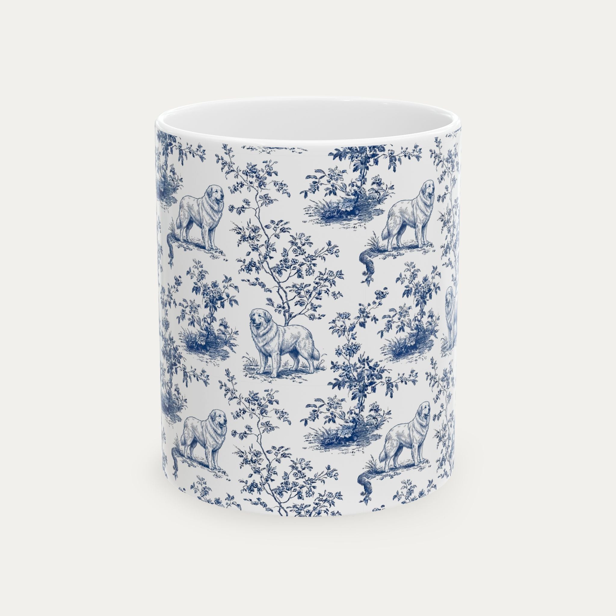 Great Pyrenees Blue Toile Mug