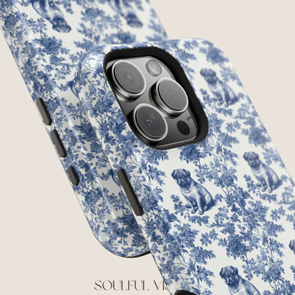 Pug Toile De Jouy Magnetic Phone Case