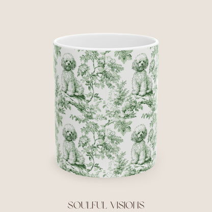 Mini Poodle French Pastel Toile De Jouy Mug