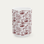Toy Fox terrier Burgundy Toile Mug