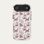 Dachshund Shorthaired Burgundy Toile phone Case