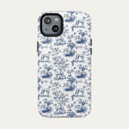Greyhound Blue Toile Phone case