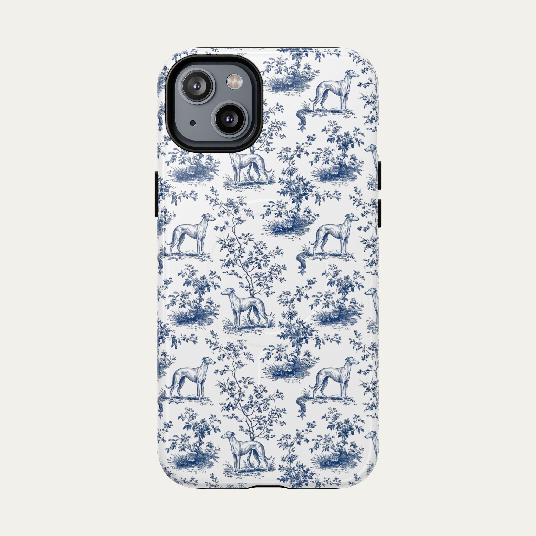 Greyhound Blue Toile Phone case