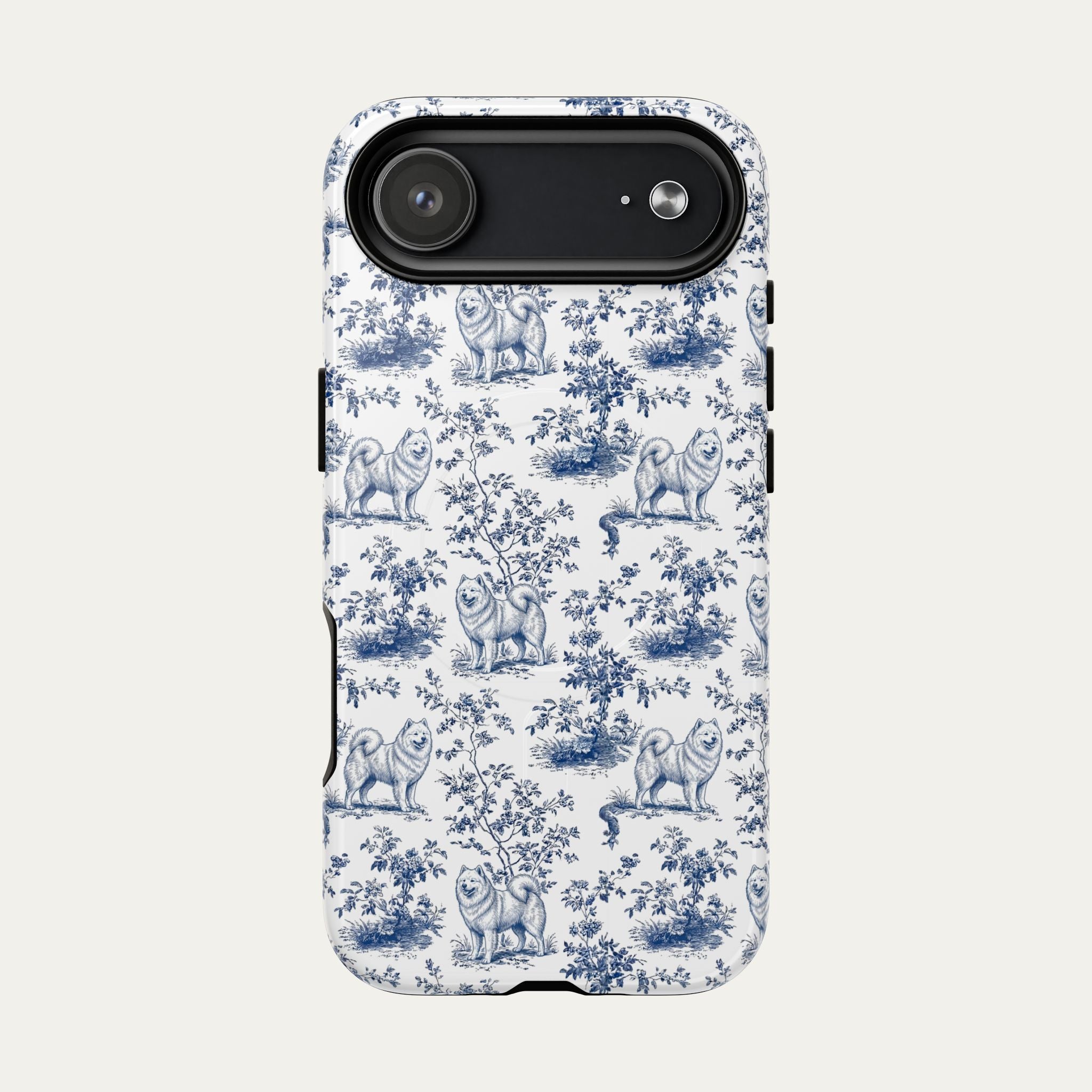 Samoyed Blue Toile Phone case