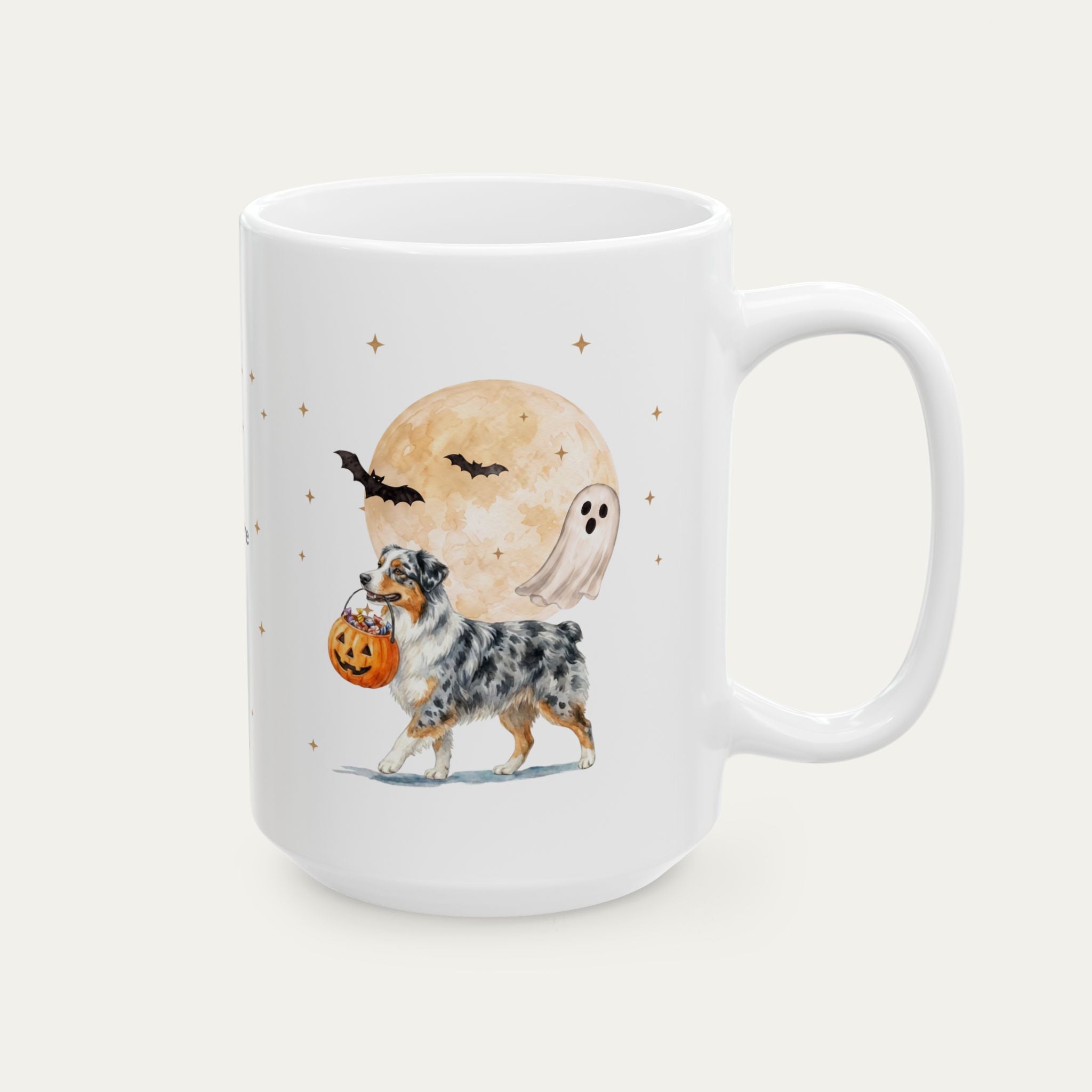 Custom Australian Shepherd Blue Merle Halloween mug