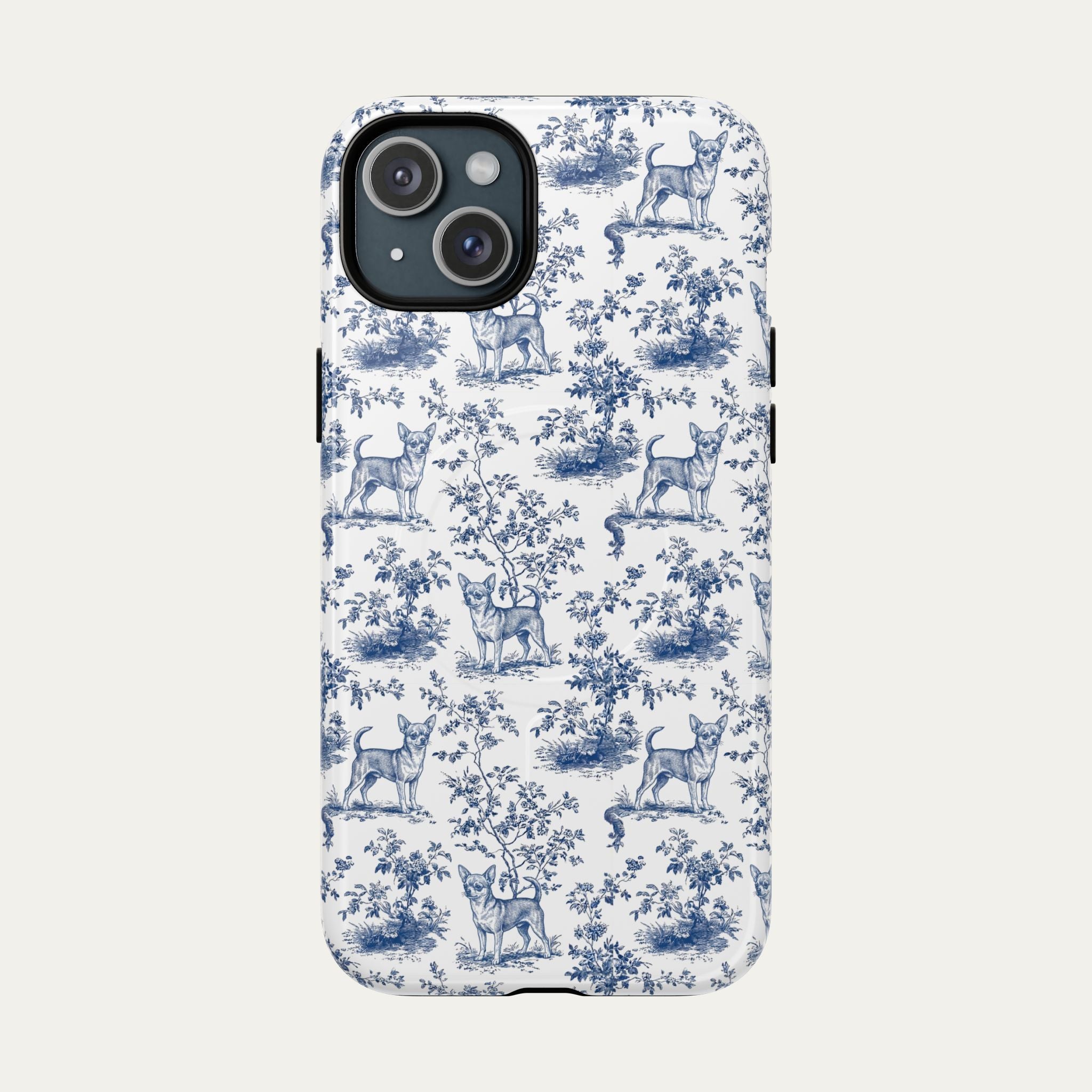 Chihuahua Shorthaired Blue Toile Phone case