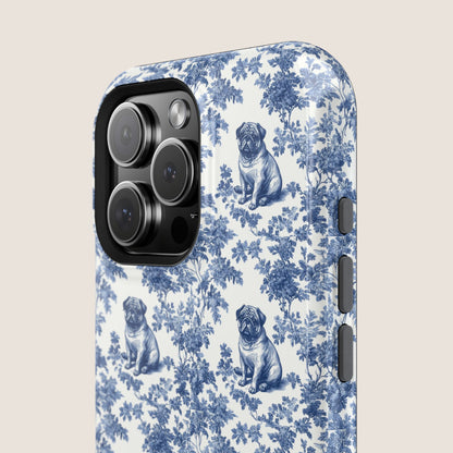 Pug Toile De Jouy Magnetic Phone Case