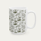 Sphynx Cat Sage Green Toile Mug