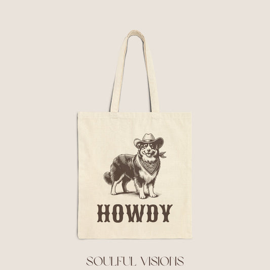 Howdy Australian Shepherd Tote Bag