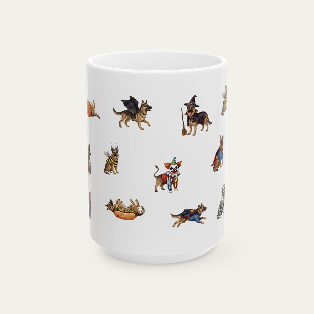 German Shepherd Halloween mug