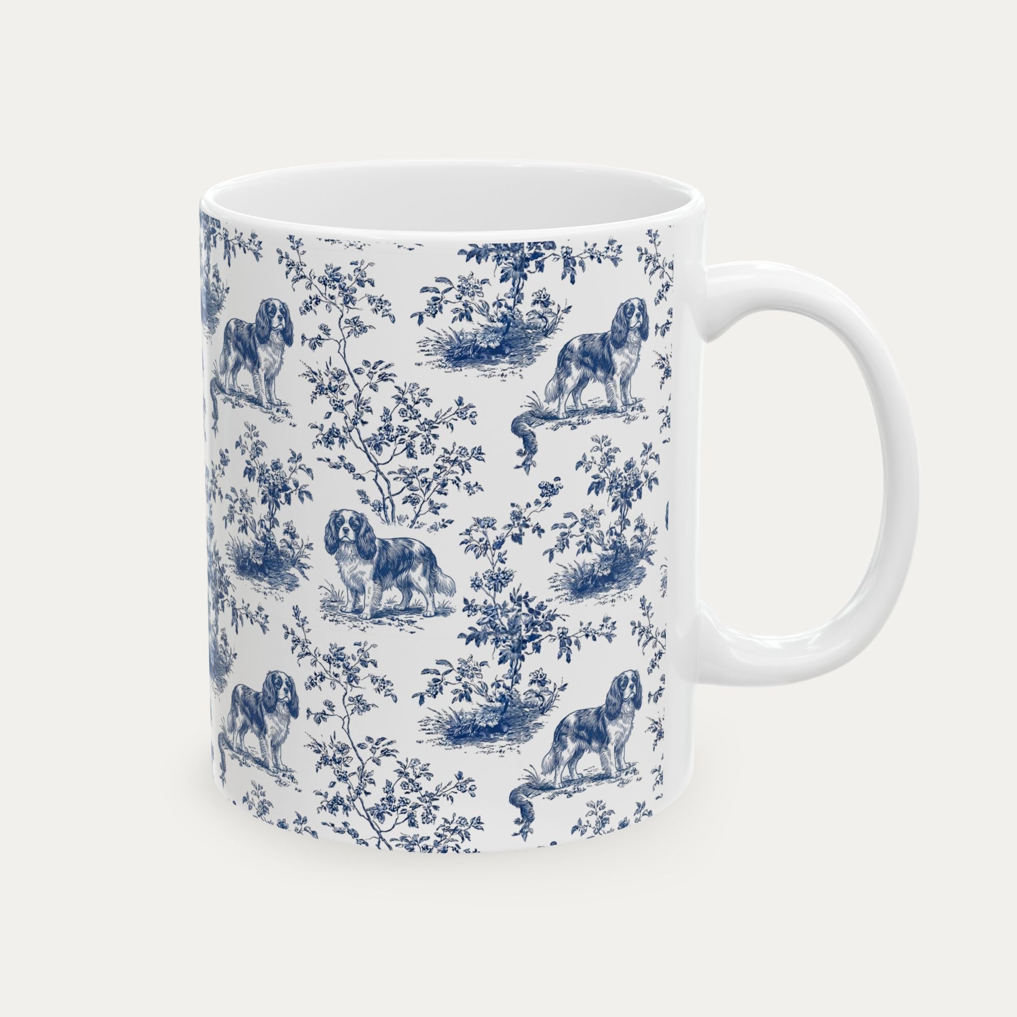 Cavalier Spaniel Blue Toile Mug