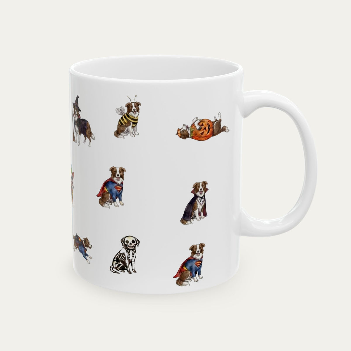 Border Collie Brown Halloween mug