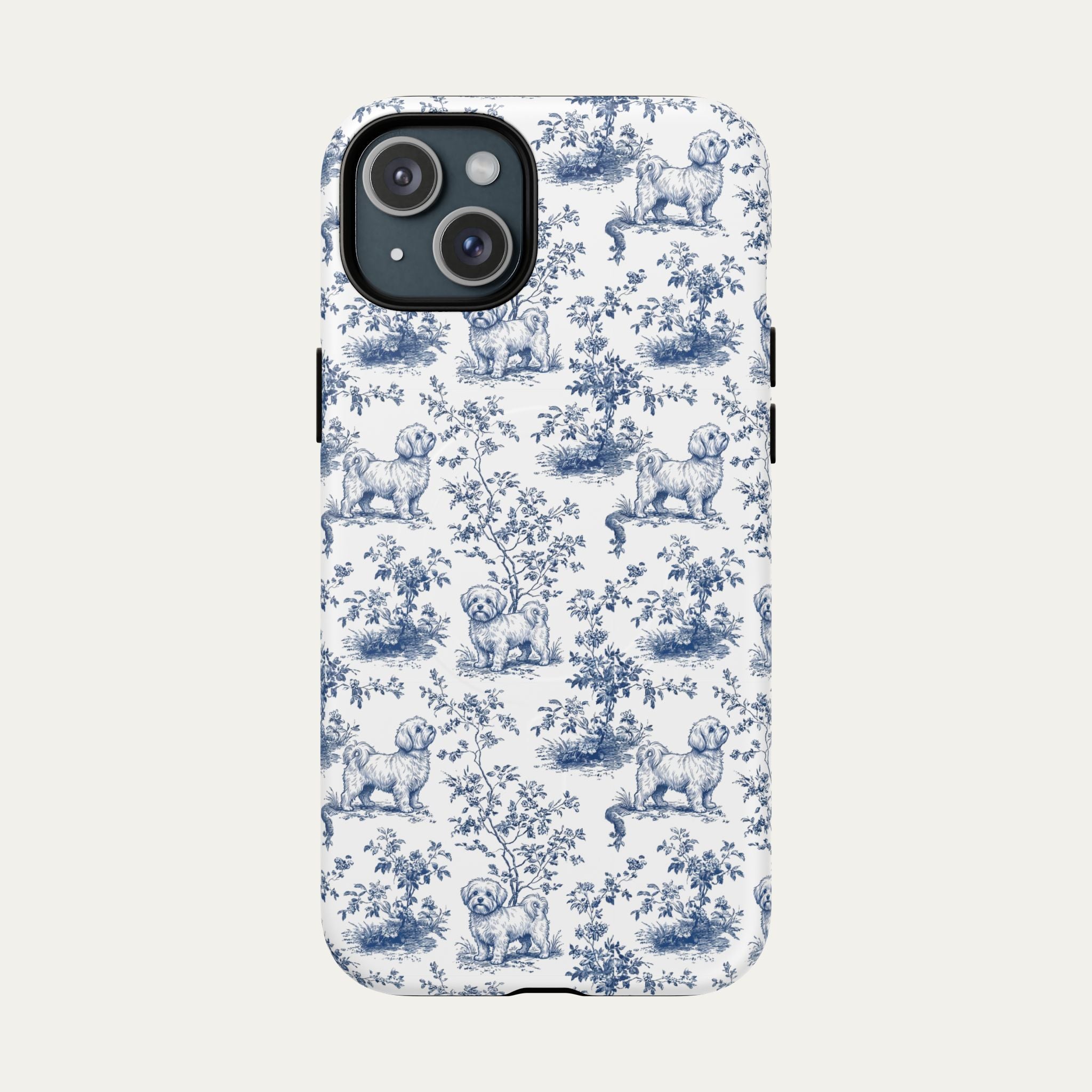 Maltese Blue Toile Phone case