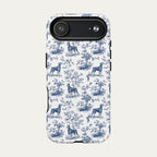 Doberman Blue Toile Phone case