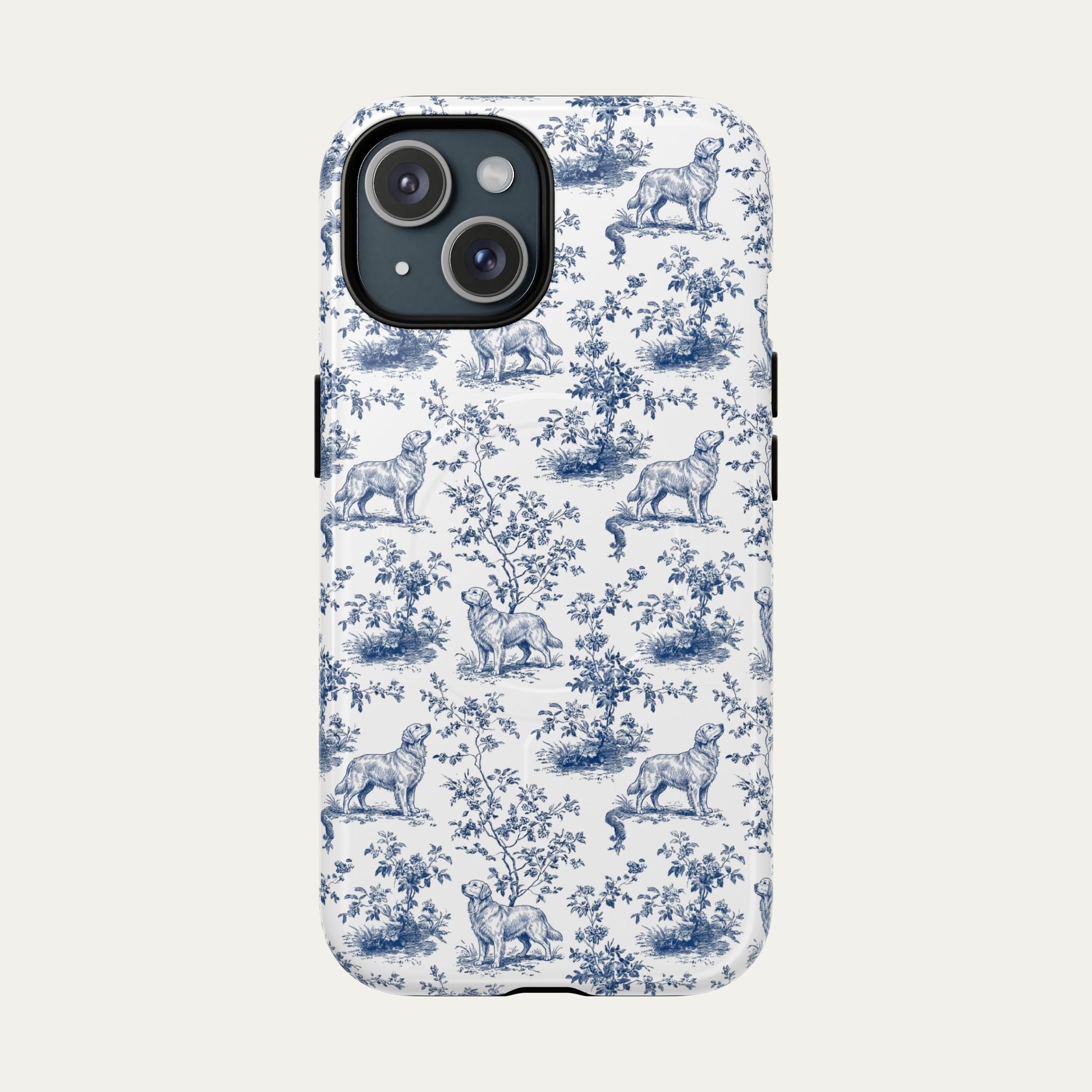 Golden Retriever Blue Toile Phone case