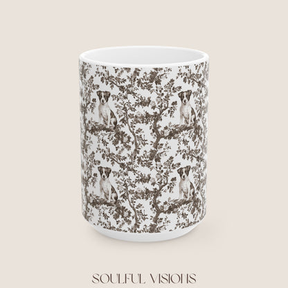 Jack Russel Toile De Jouy Mug