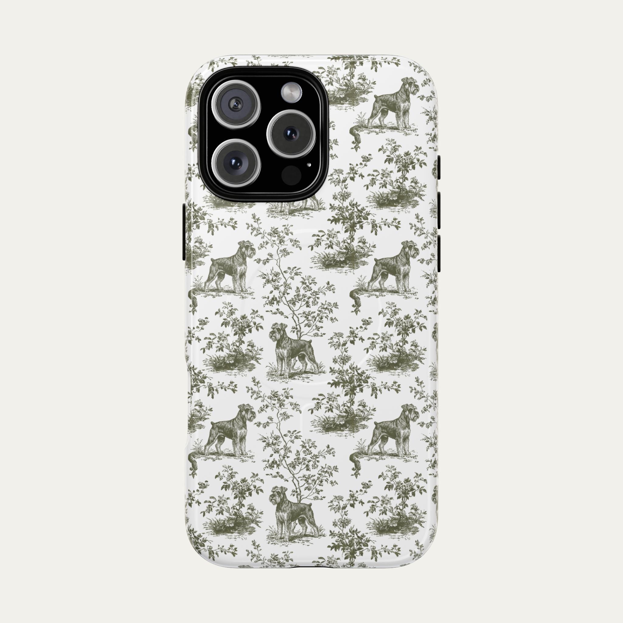 Schnauzer Sage Green Toile phone Case