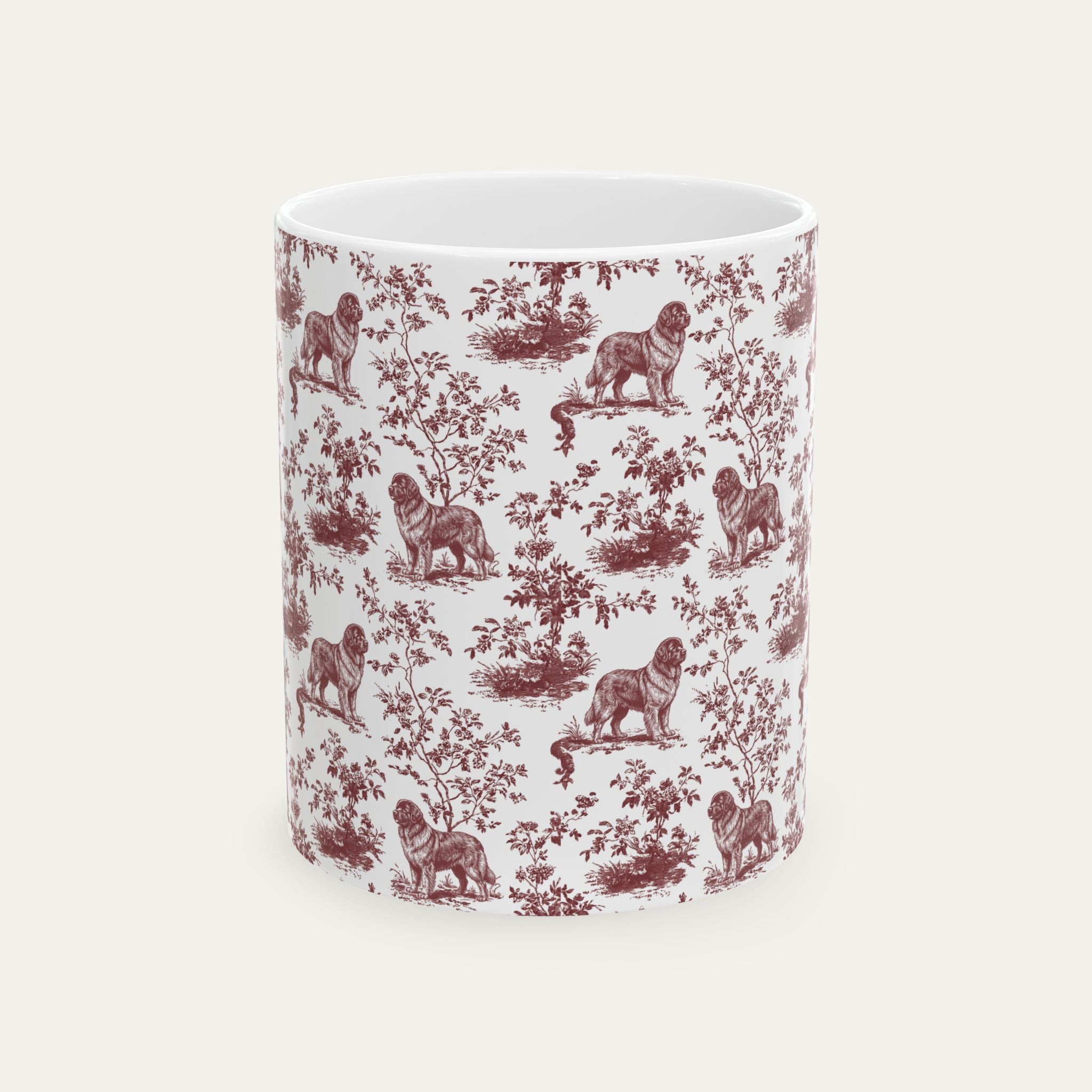 Newfoundland Burgundy Toile Mug