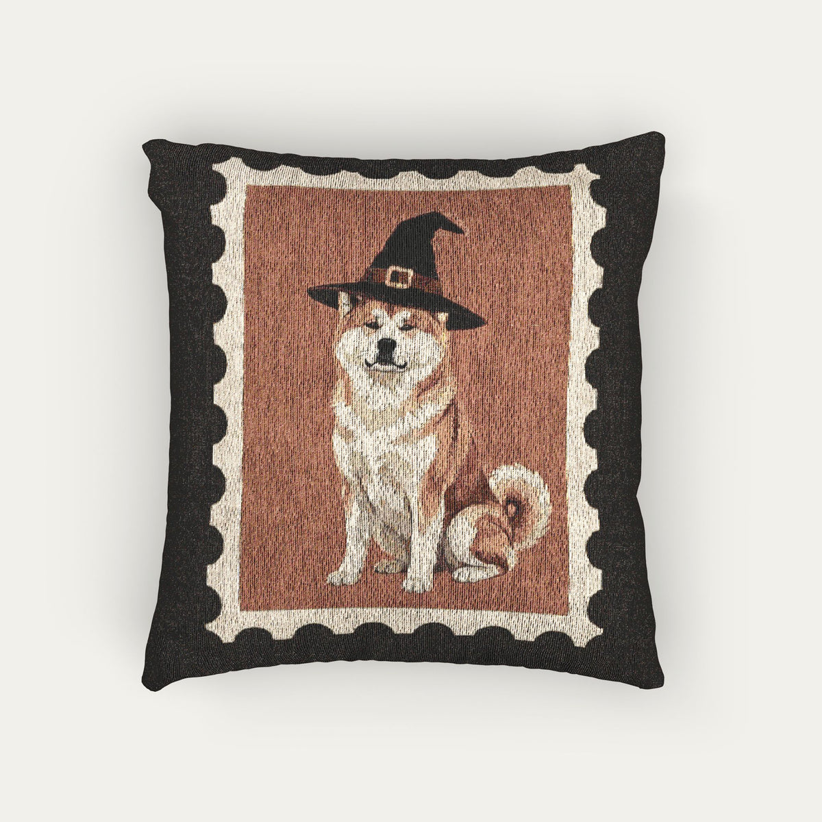 Akita Halloween Woven Pillow