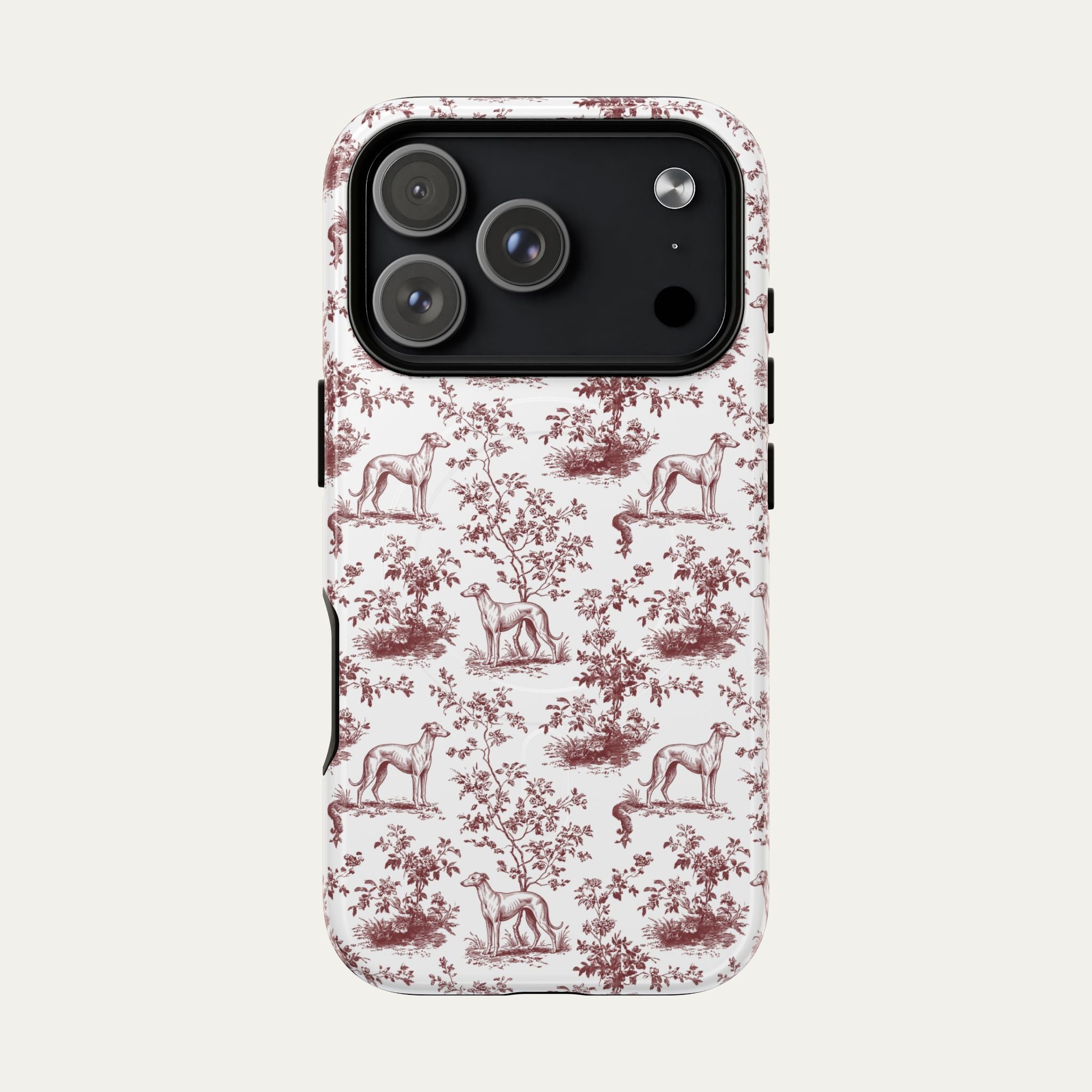 Dog Burgundy Toile phone Case